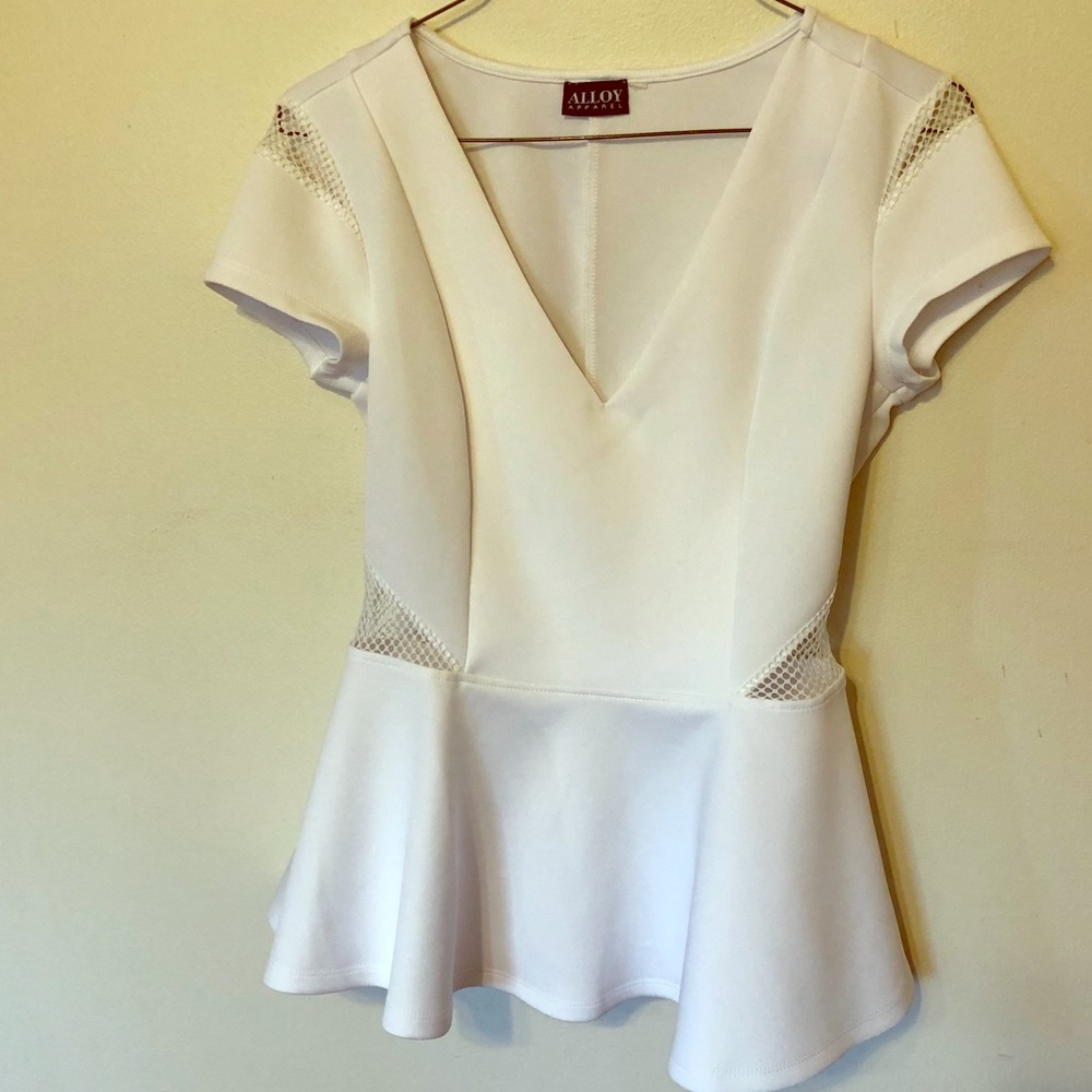 White Peplum top